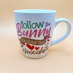 Dan Dee Int'l "Follow the Bunny he has the Chocolate" Oversized Easter Mug